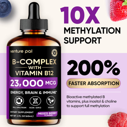 Vitamin B - complex - Mixed Berry - 200 mcg Liquid Drops