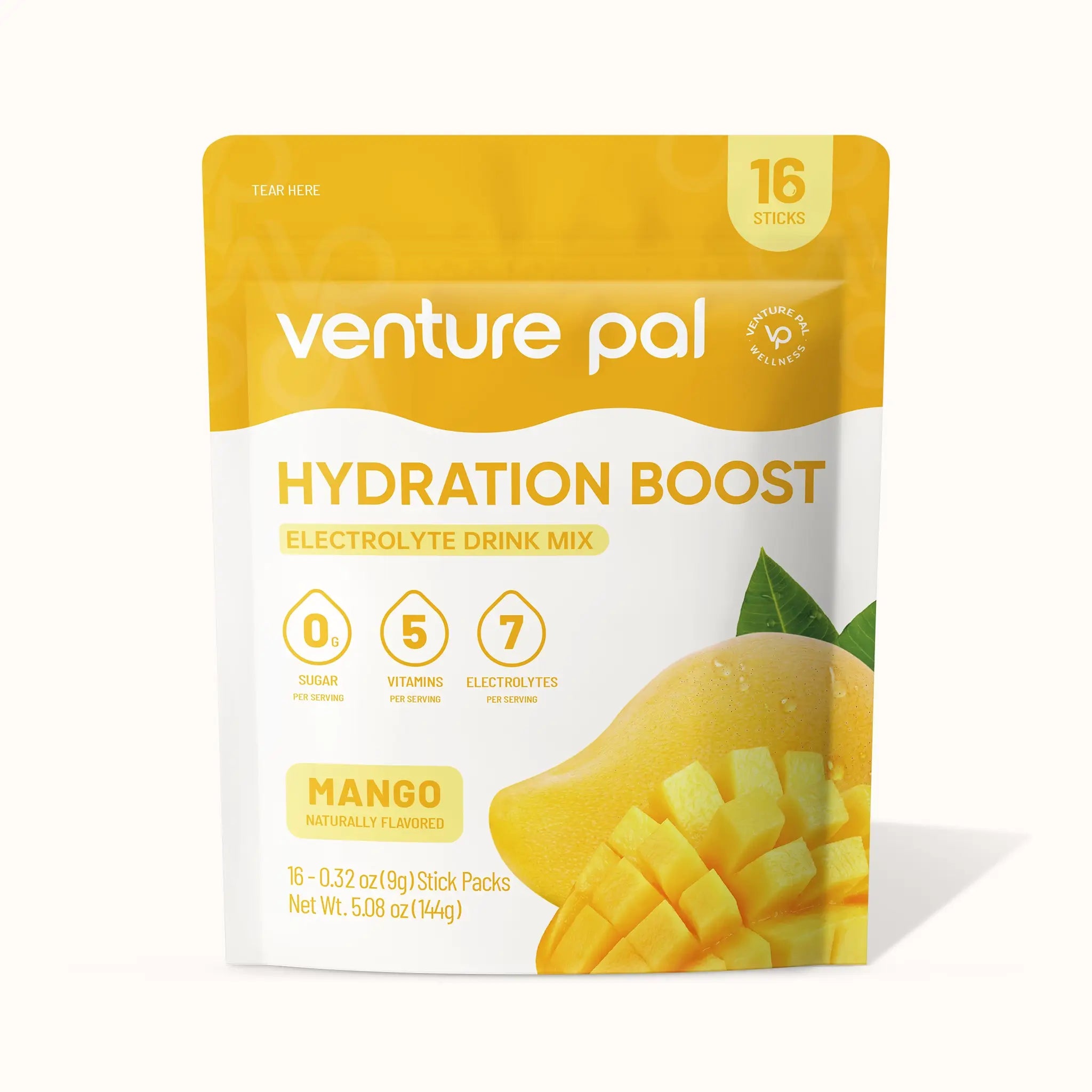 Sugar Free Electrolyte Powder Packets - Mango - 16 Sticks