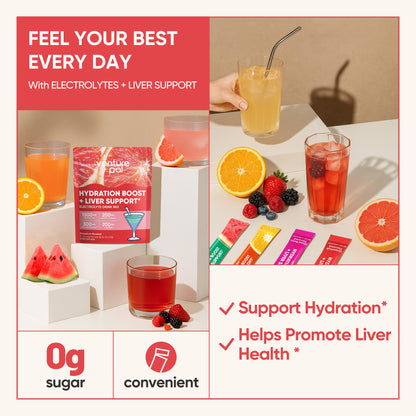 Liver Support Sugar Free Electrolyte Powder Packets - Grapefruit- 12 Sticks