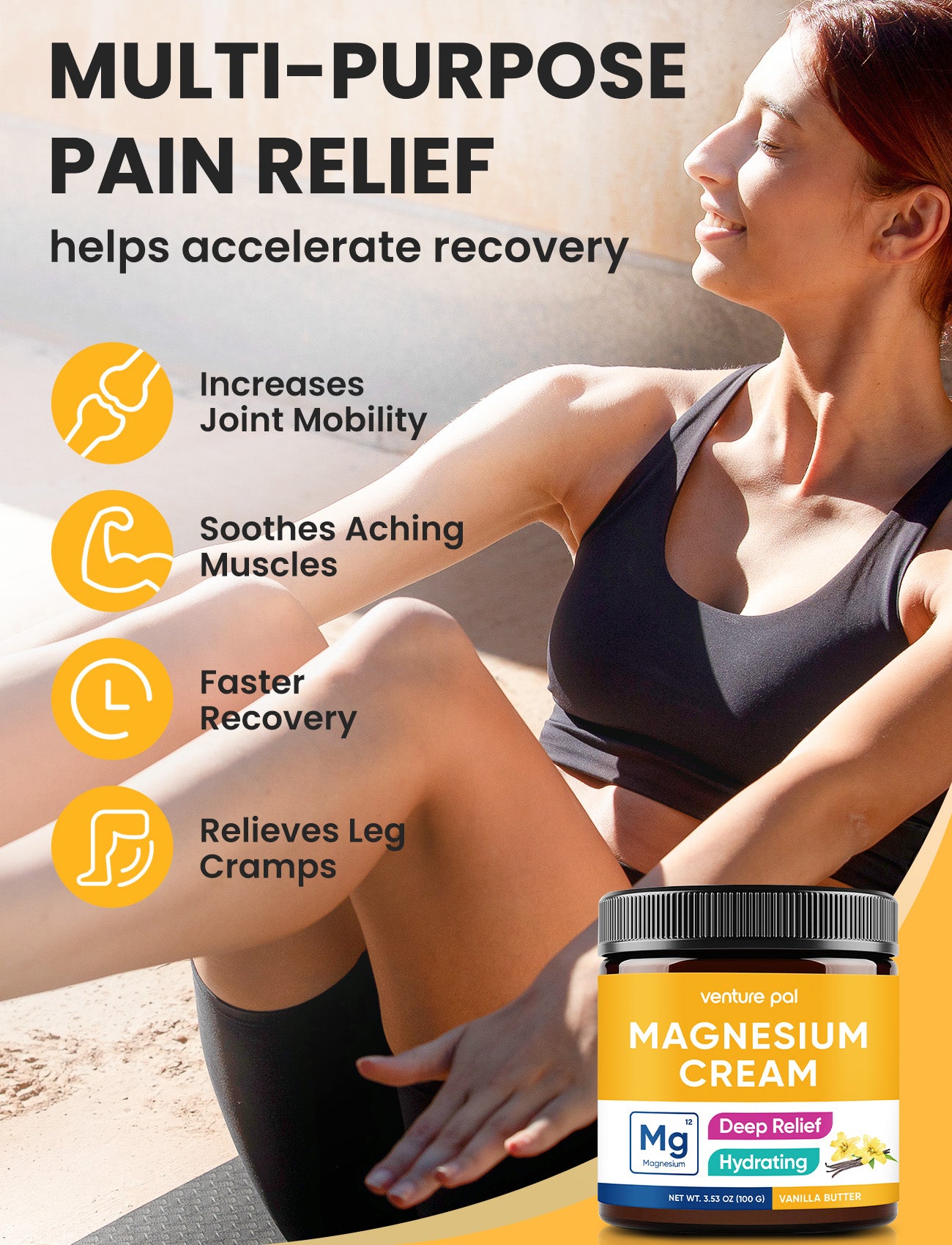 Venture Pal Magnesium Lotion, Topical Magnesium Cream - Vanilla Butter