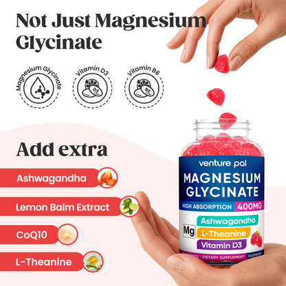 60 Day Supply Magnesium Glycinate Gummies - Raspberry