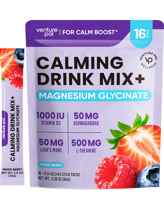 Venture Pal Magnesium Glycinate Powdered Drink Mix - Mixed Berry- 16 Sticks