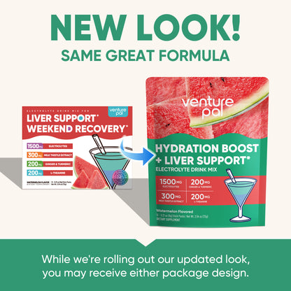 Liver Support Sugar Free Electrolyte Powder Packets - Watermelon- 12 Sticks