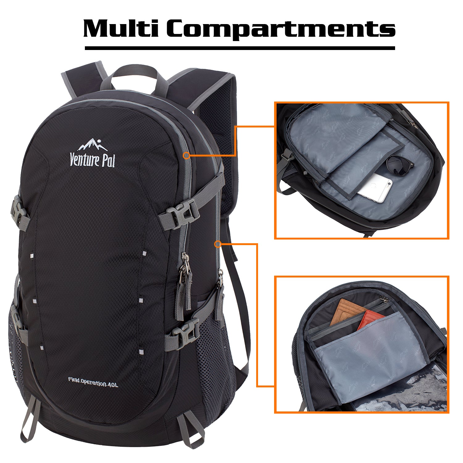 Venture Pal 40L Hiking Backpack and Zero Sugar Electrolyte Powder Orange Flavor