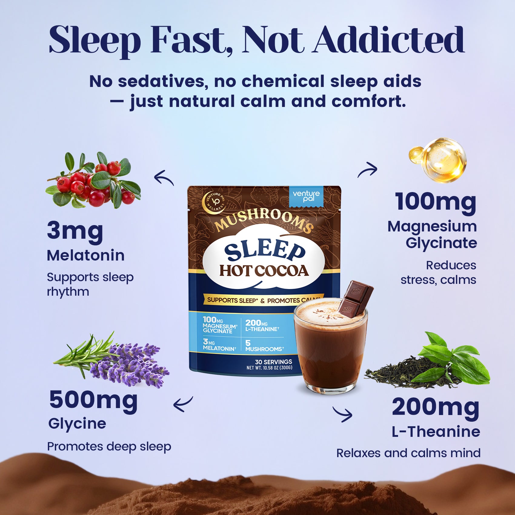 Venture Pal Mushroom Hot Cocoa | Mushroom Cocoa for Sleep