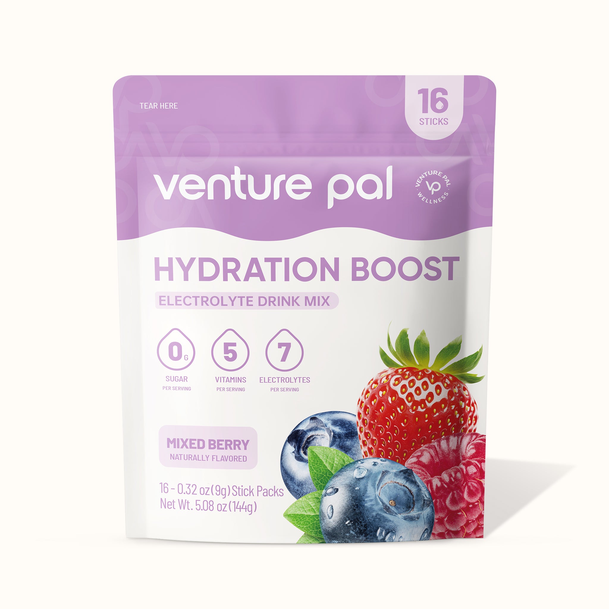 Sugar Free Electrolyte Powder Packets - Mixed Berry - 16 Sticks