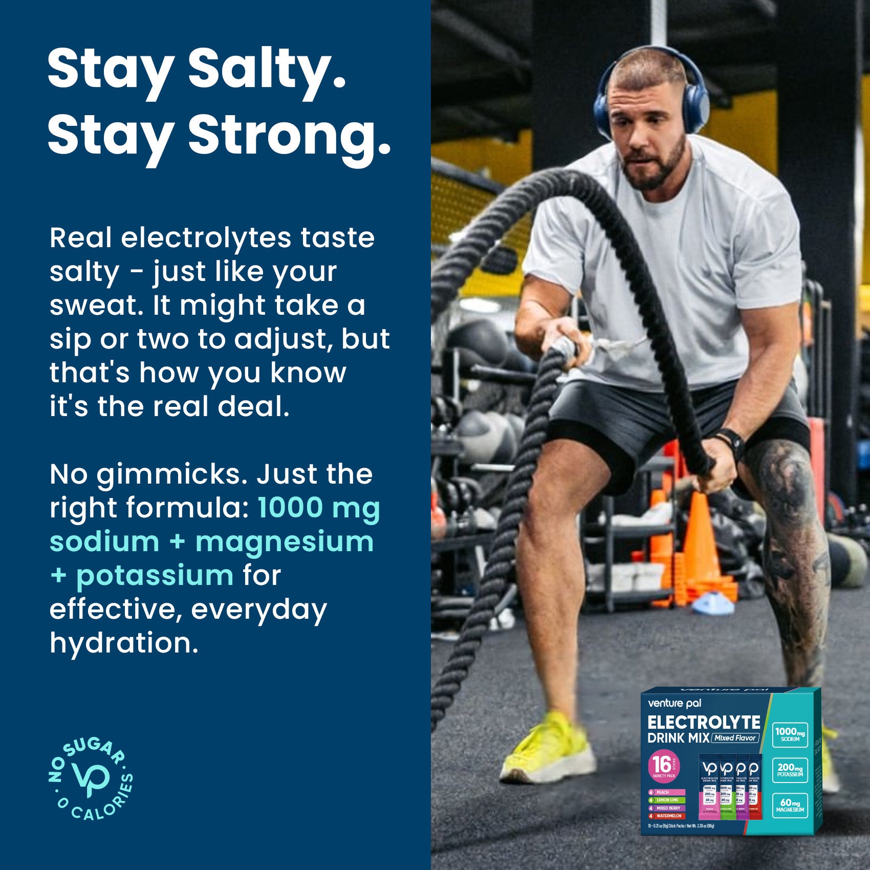 High Sodium Sugar-Free Electrolyte Powder Packets