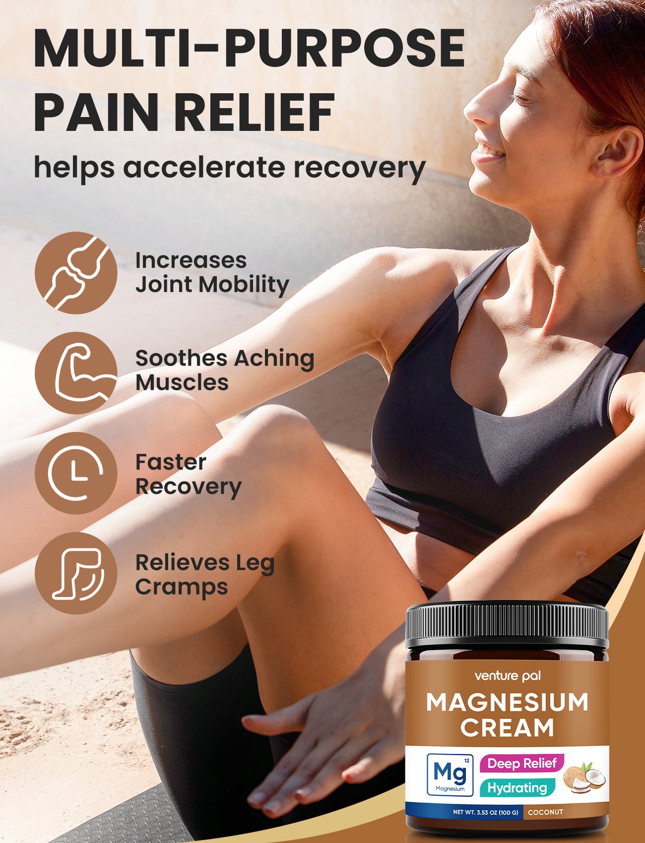 Venture Pal Magnesium Lotion, Topical Magnesium Cream - Coconut