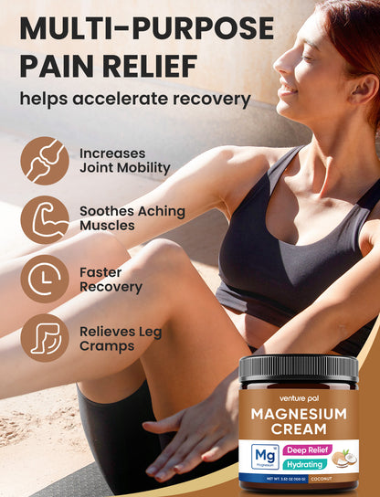 Venture Pal Magnesium Lotion, Topical Magnesium Cream - Coconut