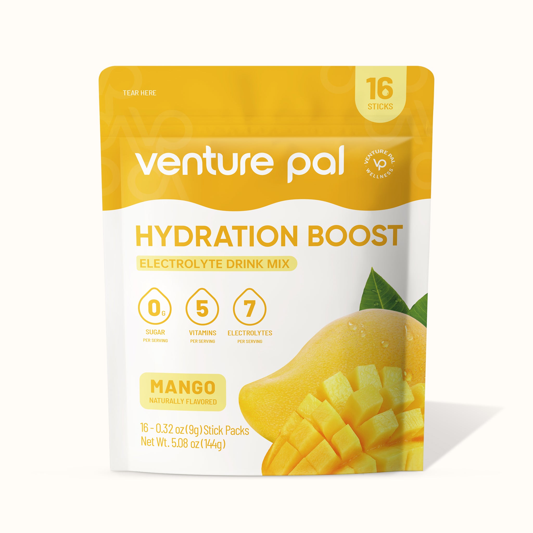 Sugar Free Electrolyte Powder Packets - Mango - 16 Sticks