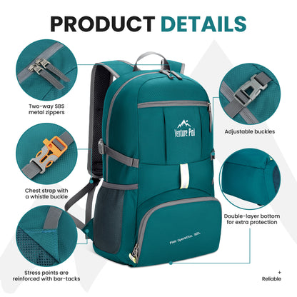 Venture Pal Army Green 35L Double-Layer Bottom & Shoulder Straps Sports Backpack
