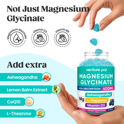 60 Day Supply Magnesium Glycinate Gummies - Blueberry