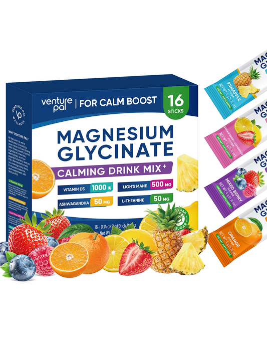 Venture Pal Magnesium Glycinate Powdered Drink Mix - Variety- 16 Sticks