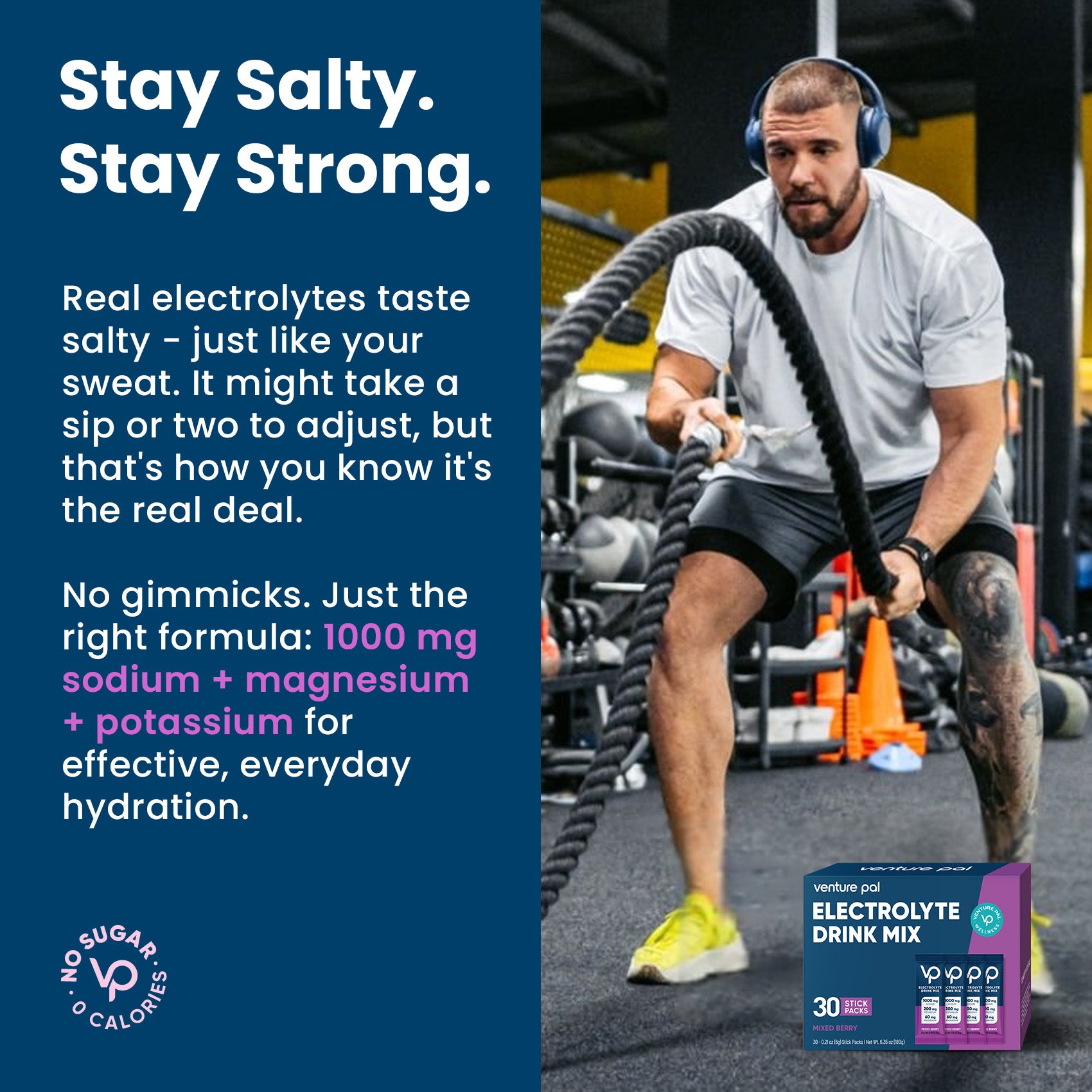 High Sodium Sugar-Free Electrolyte Powder Packets