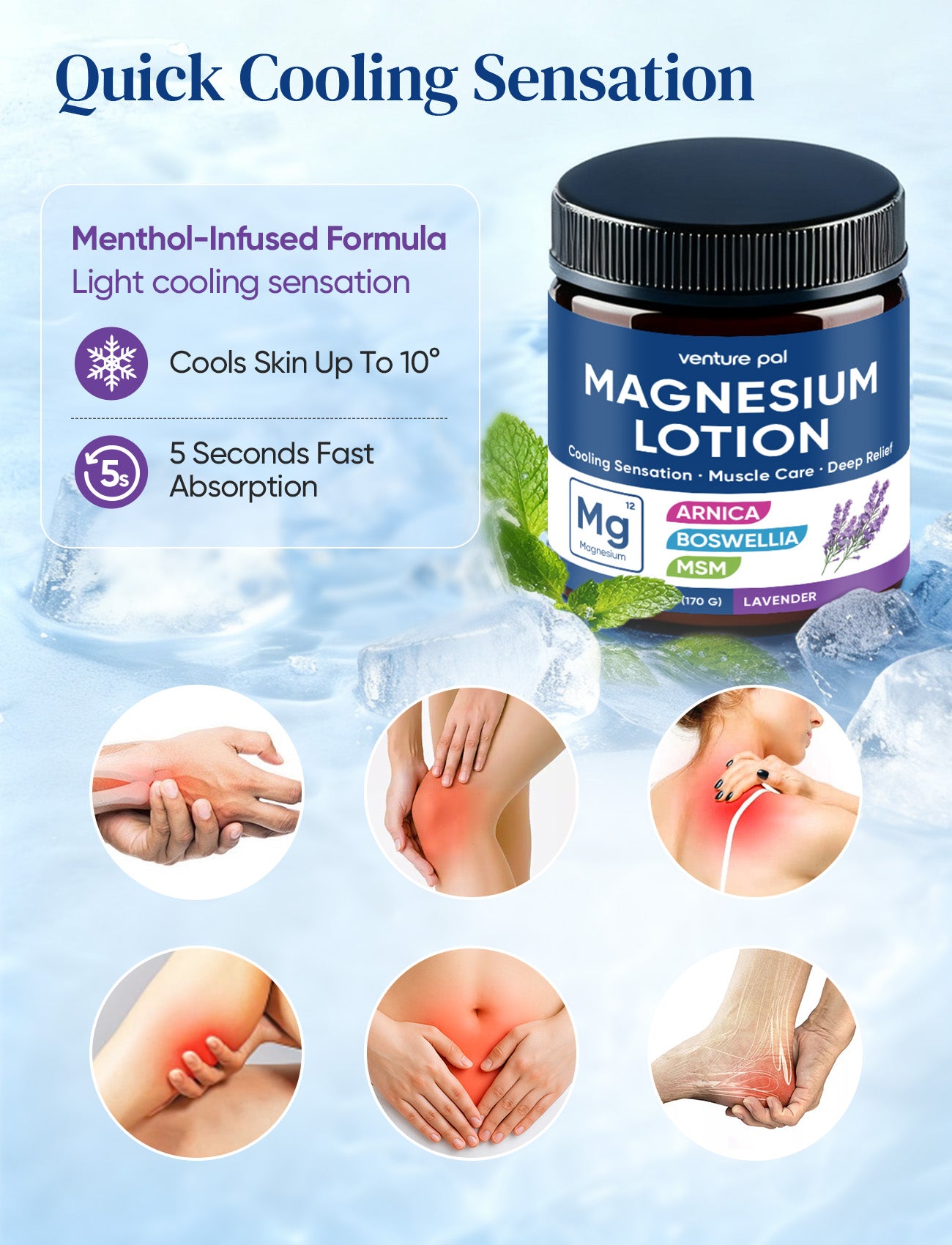 Venture Pal Magnesium Cooling Freeze Lotion with arnica