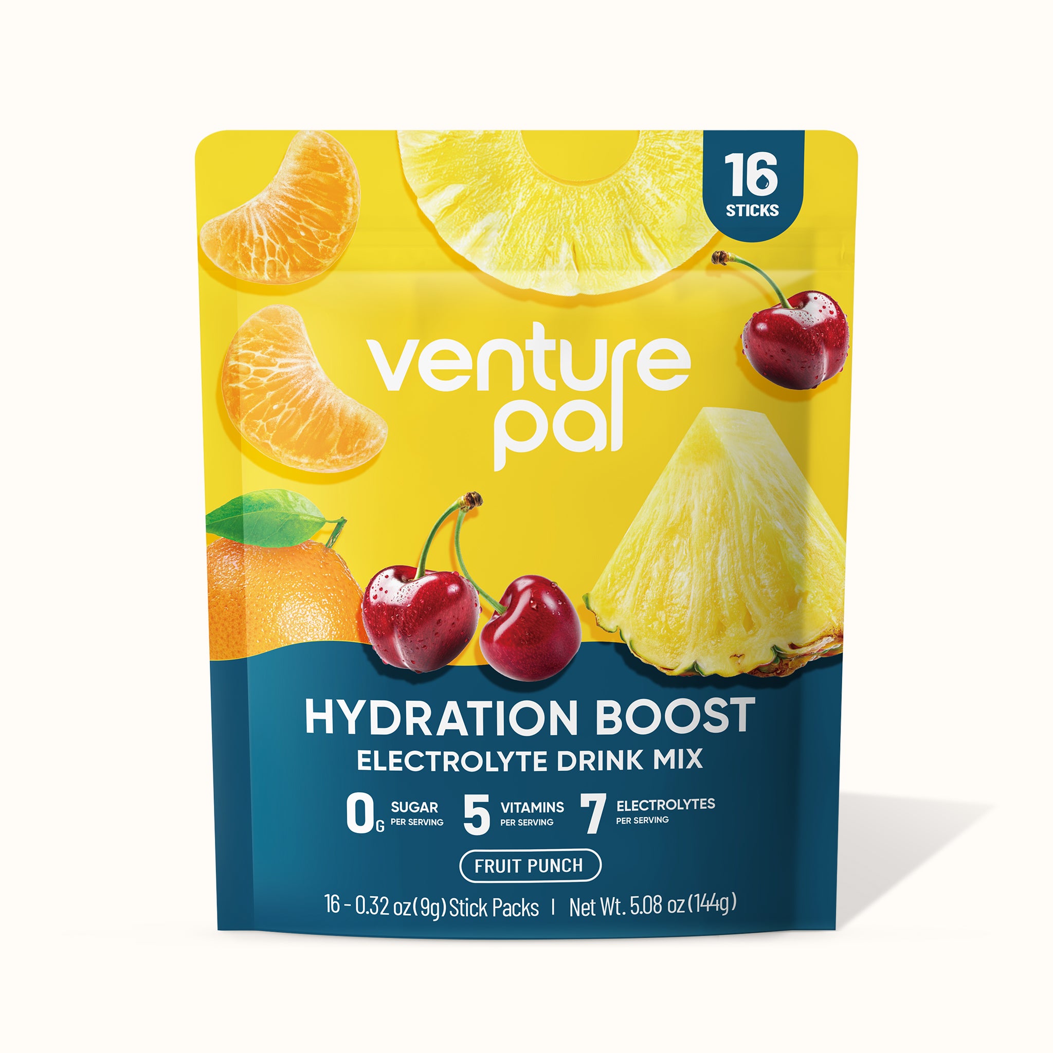 Sugar Free Electrolyte Powder Packets - Fruit Punch - 16 Sticks