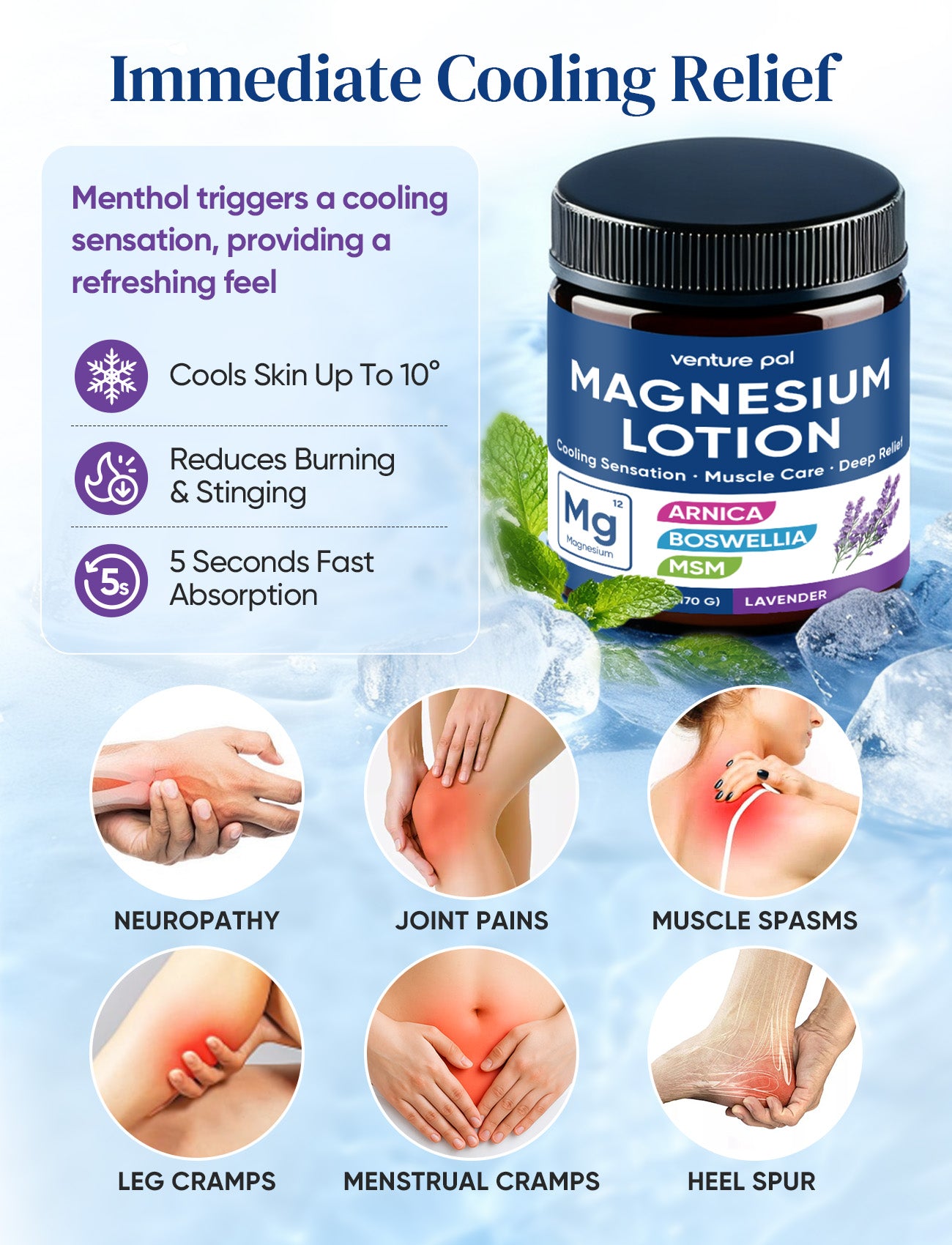 Cooling Magnesium Lotion - Lavender
