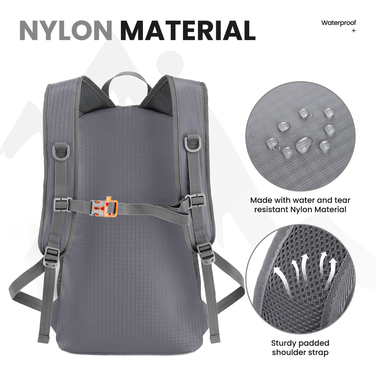Venture Pal Gray 35L Double-Layer Bottom & Shoulder Straps Sports Backpack