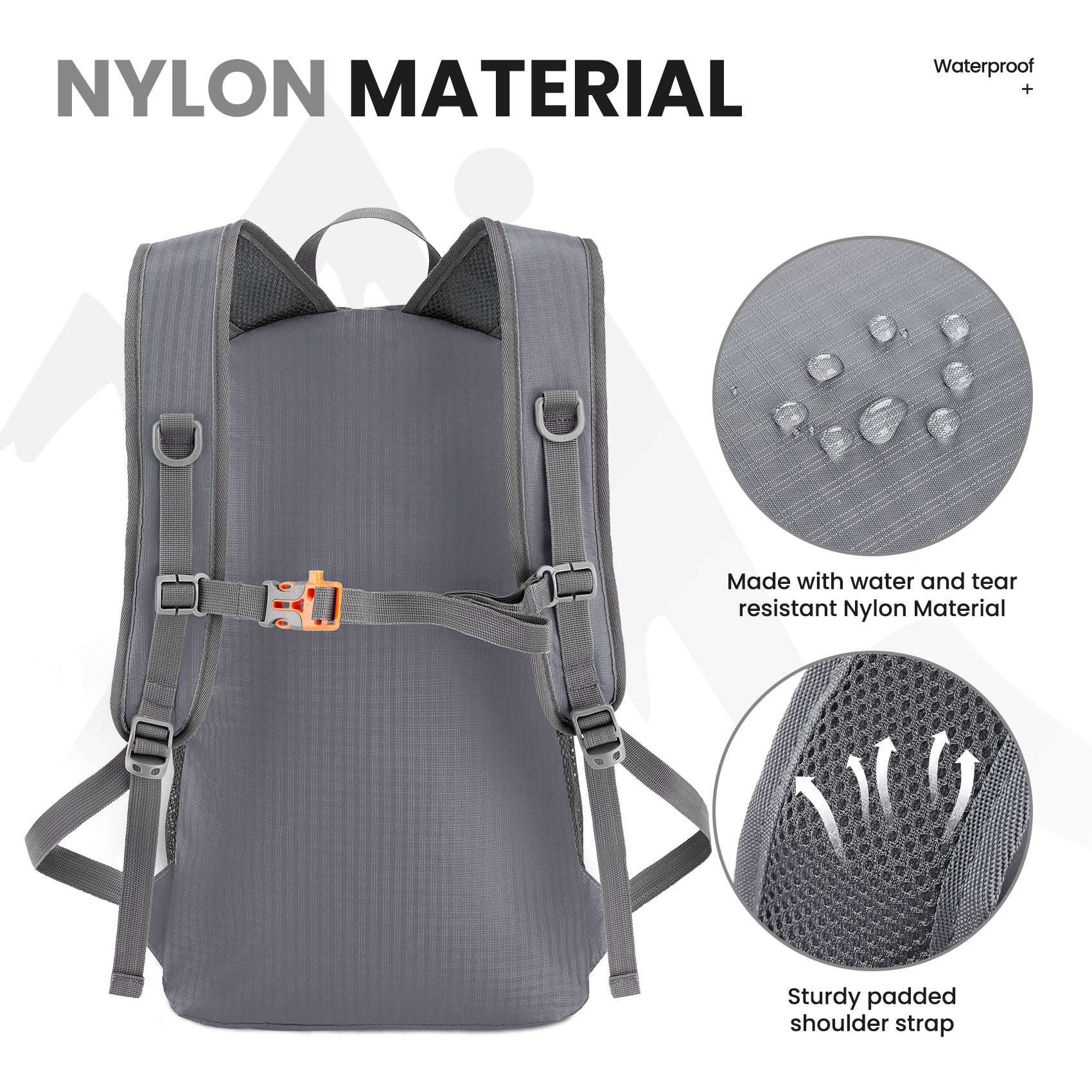 Venture Pal 35L Ultralight Lightweight Packable Foldable Travel Camping Hiking Outdoor Sports Backpack Daypack - Gray