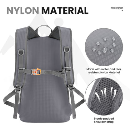 Venture Pal 35L Ultralight Lightweight Packable Foldable Travel Camping Hiking Outdoor Sports Backpack Daypack - Gray