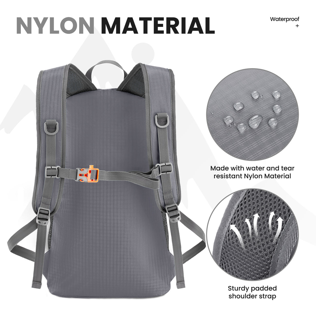 Venture Pal 35L Ultralight Lightweight Packable Foldable Travel Camping Hiking Outdoor Sports Backpack Daypack - Gray
