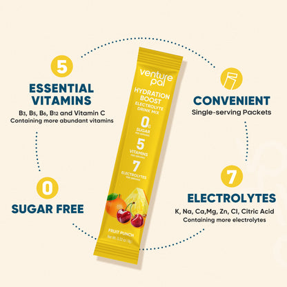 Sugar Free Electrolyte Powder Packets - Fruit Punch - 16 Sticks