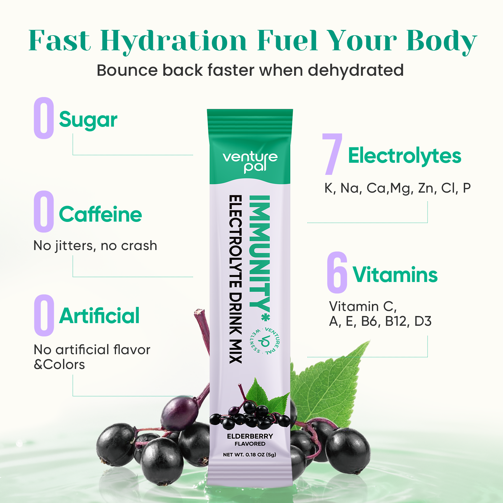 Immune Electrolyte Drink Mix - Elderberry