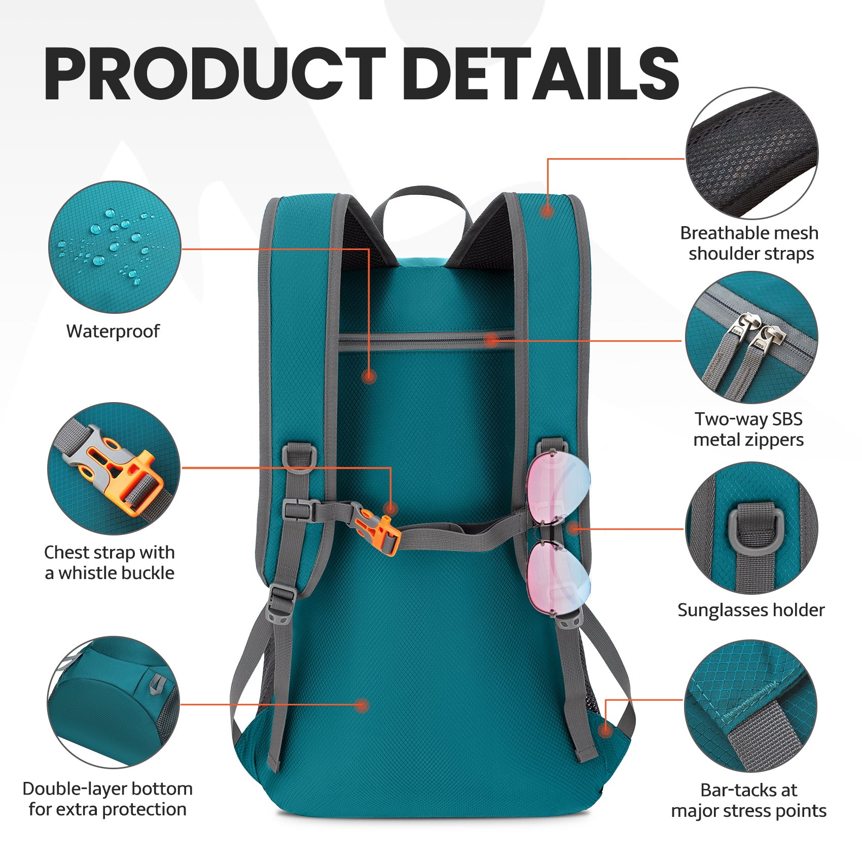 Venture Pal Green 40L Nylon Backpack with Wet Pocket and Multi Compartment