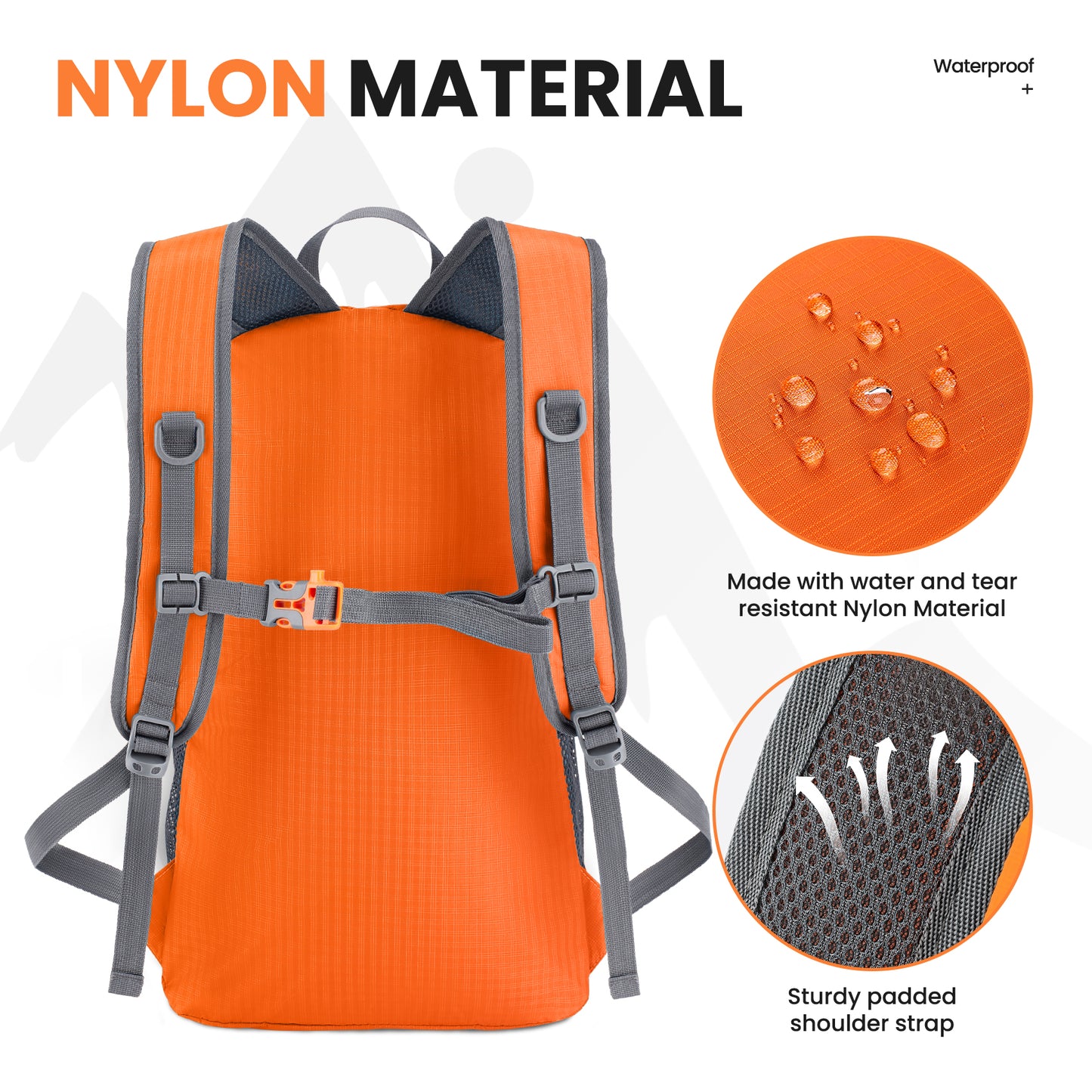 Venture Pal Orange 35L Double-Layer Bottom & Shoulder Straps Sports Backpack