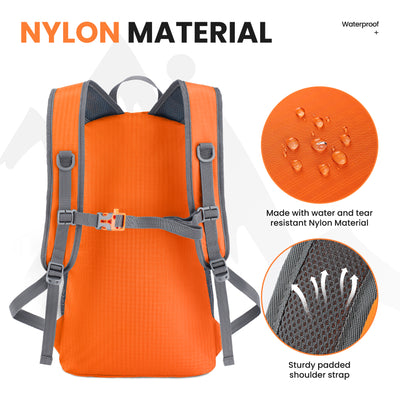 Venture Pal Orange 35L Double-Layer Bottom & Shoulder Straps Sports Backpack