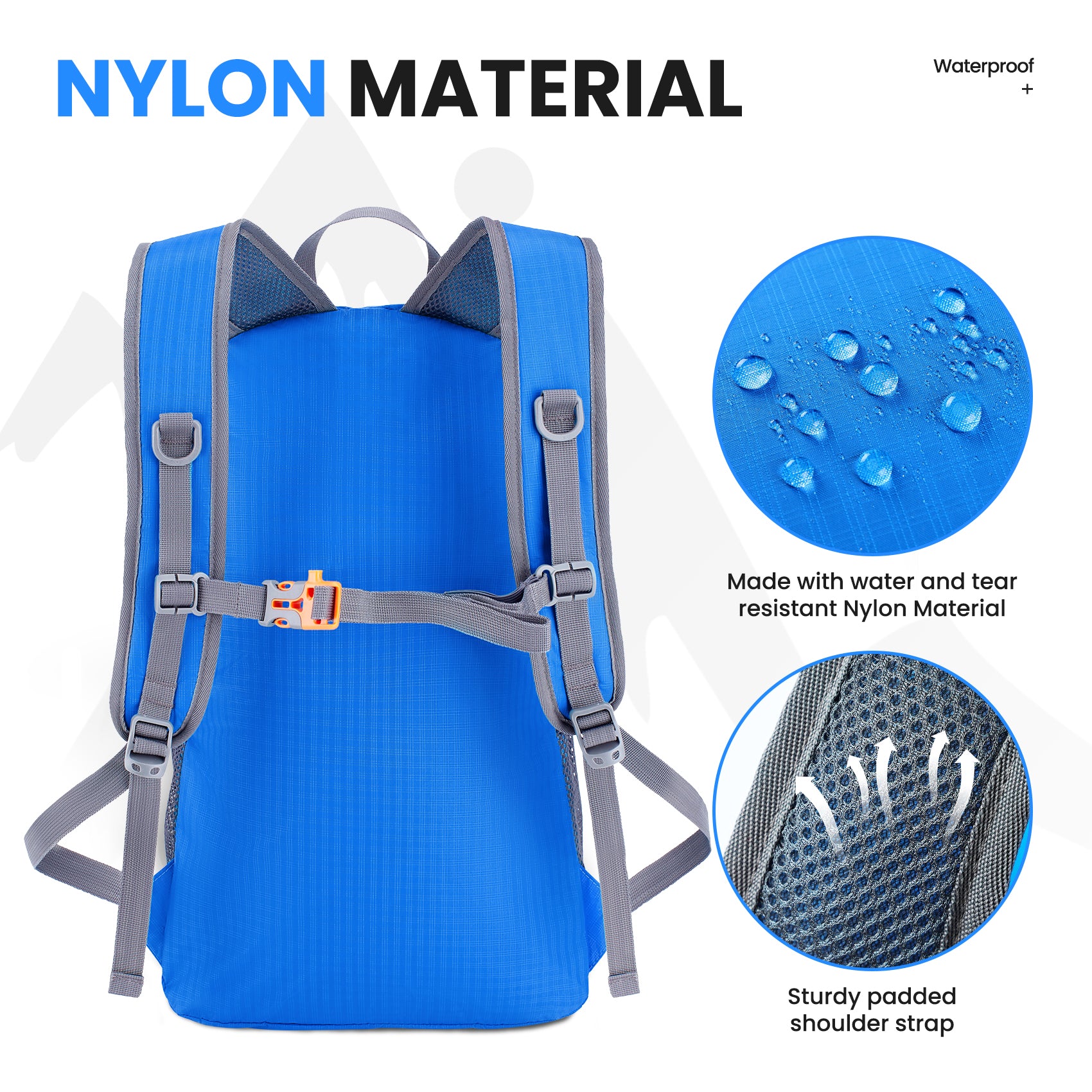 Venture Pal 35L Ultralight Lightweight Packable Foldable Travel Camping Hiking Outdoor Sports Backpack Daypack - Royal Blue