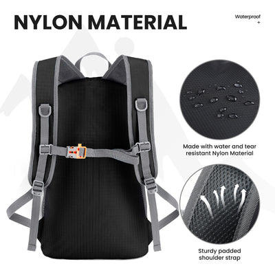 Venture Pal 35L Ultralight Lightweight Packable Foldable Travel Camping Hiking Outdoor Sports Backpack Daypack - Black