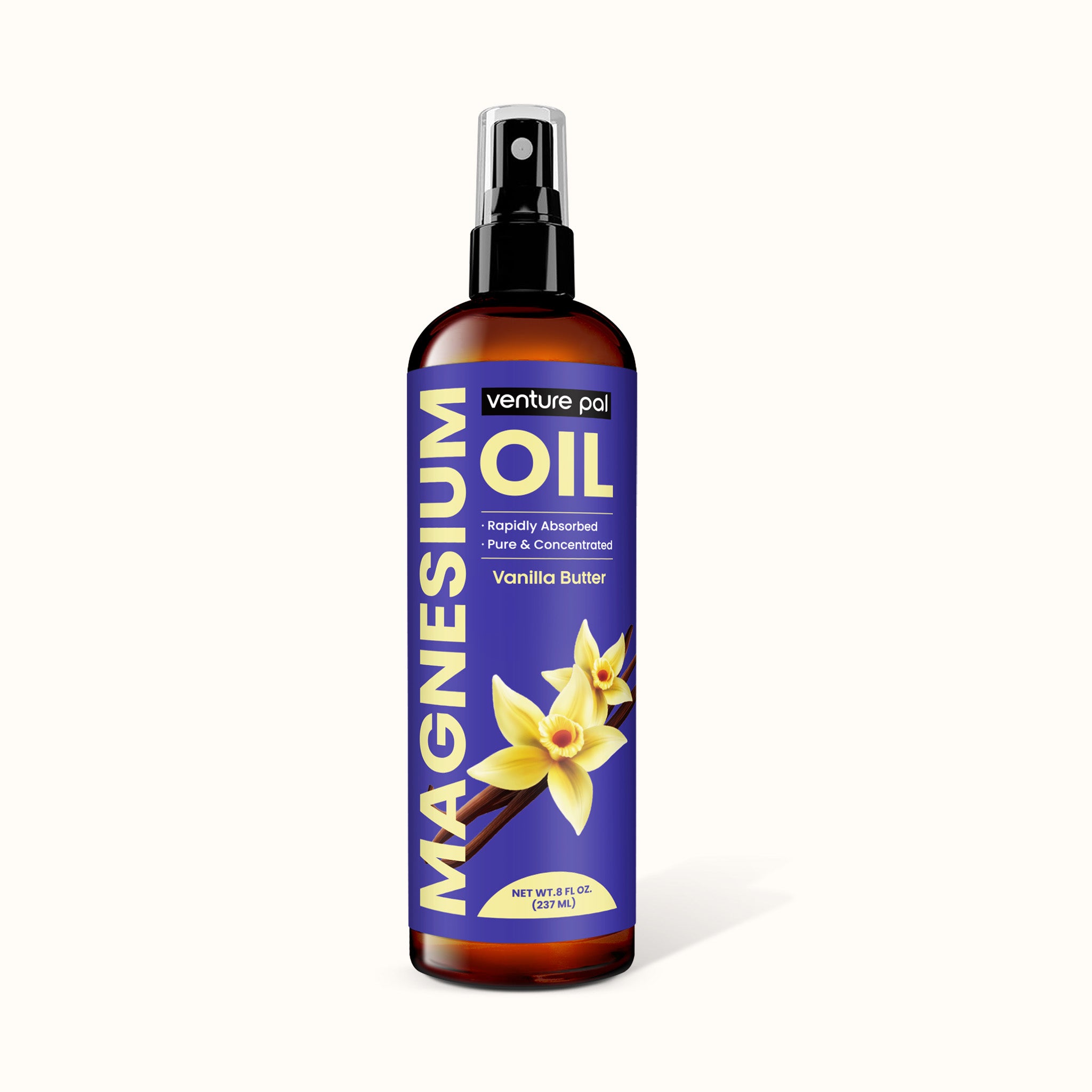Venture Pal 100% Pure Magnesium Oil Spray - Vanilla Butter - Big 8 oz