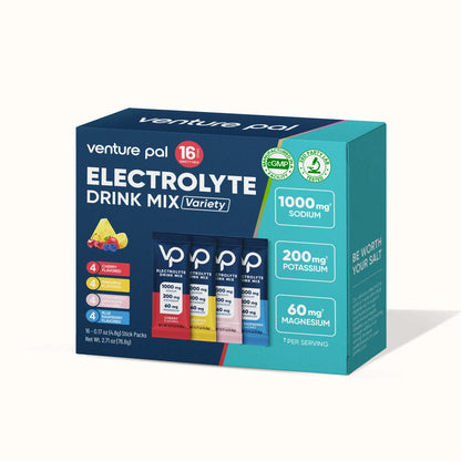High Sodium Sugar Free Electrolytes Powder Packet - Variety Pack 3 - 16 Sticks