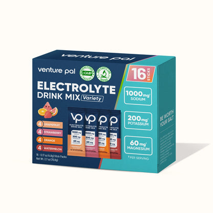 High Sodium Sugar Free Electrolytes Powder Packet - Variety Pack - 16 Sticks