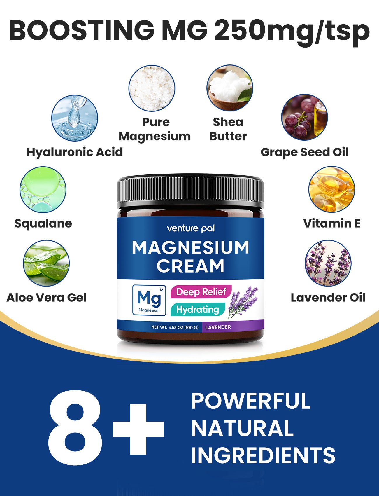 Magnesium Lotion, Topical Magnesium Cream - Lavender