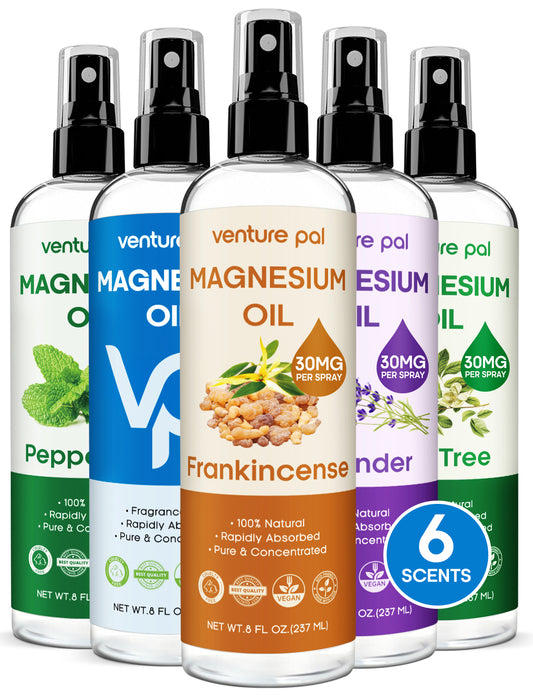 Venture Pal 100% Pure Magnesium Oil Spray with  Frankincense, Ultra-Soothing for Sleep & Muscle Relaxation (Big 8 oz)