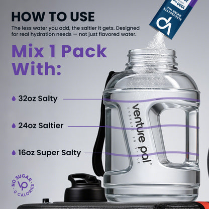 High Sodium Sugar Free Electrolytes Powder Packet - Grape Salt - 30 Sticks