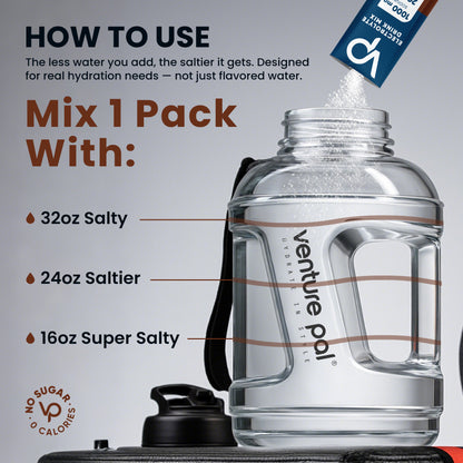 High Sodium Sugar Free Electrolytes Powder Packet - Chocolate Salt - 30 Sticks