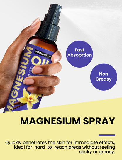 Venture Pal 100% Pure Magnesium Oil Spray - Vanilla Butter - Big 8 oz