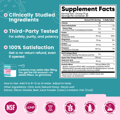 4-in-1 Fiber Supplement - Strawberry Lemonade