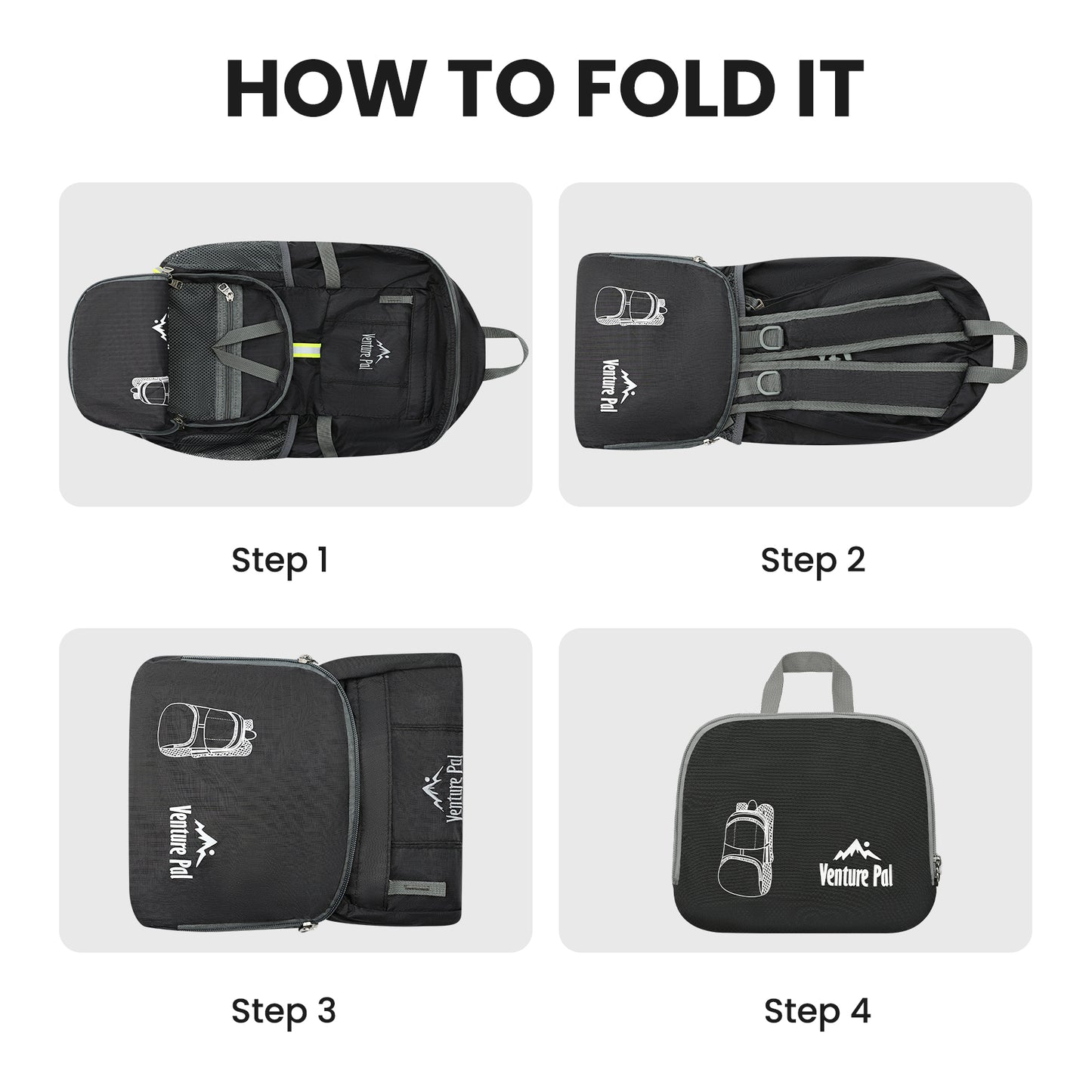Venture Pal Black 35L Double-Layer Bottom & Shoulder Straps Sports Backpack
