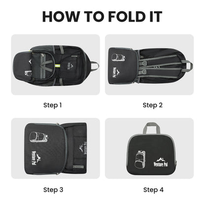 Venture Pal 35L Ultralight Lightweight Packable Foldable Travel Camping Hiking Outdoor Sports Backpack Daypack - Black