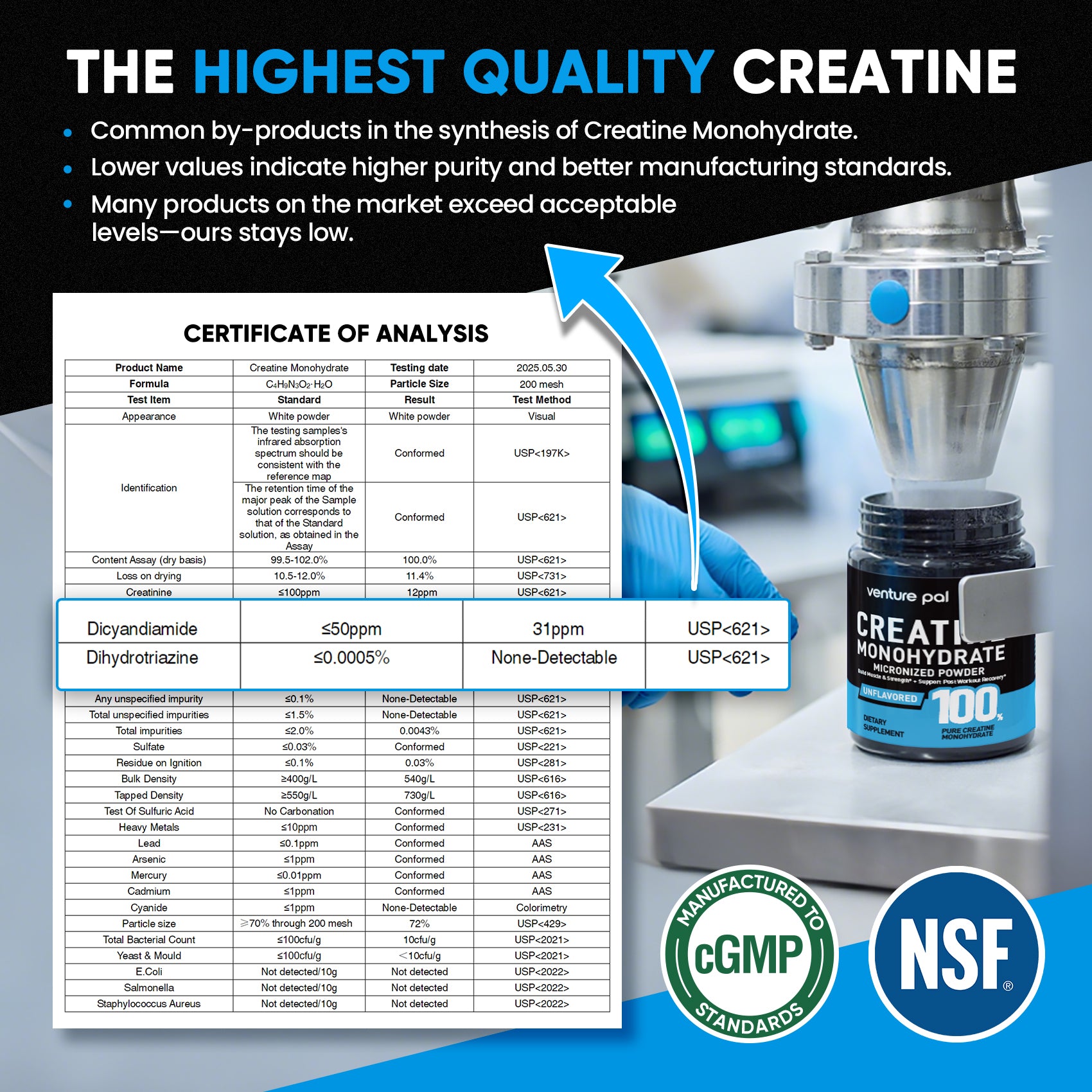 Venture Pal Micronized Creatine Monohydrate Powder – 60 Servings