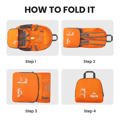 Venture Pal Orange 35L Double-Layer Bottom & Shoulder Straps Sports Backpack