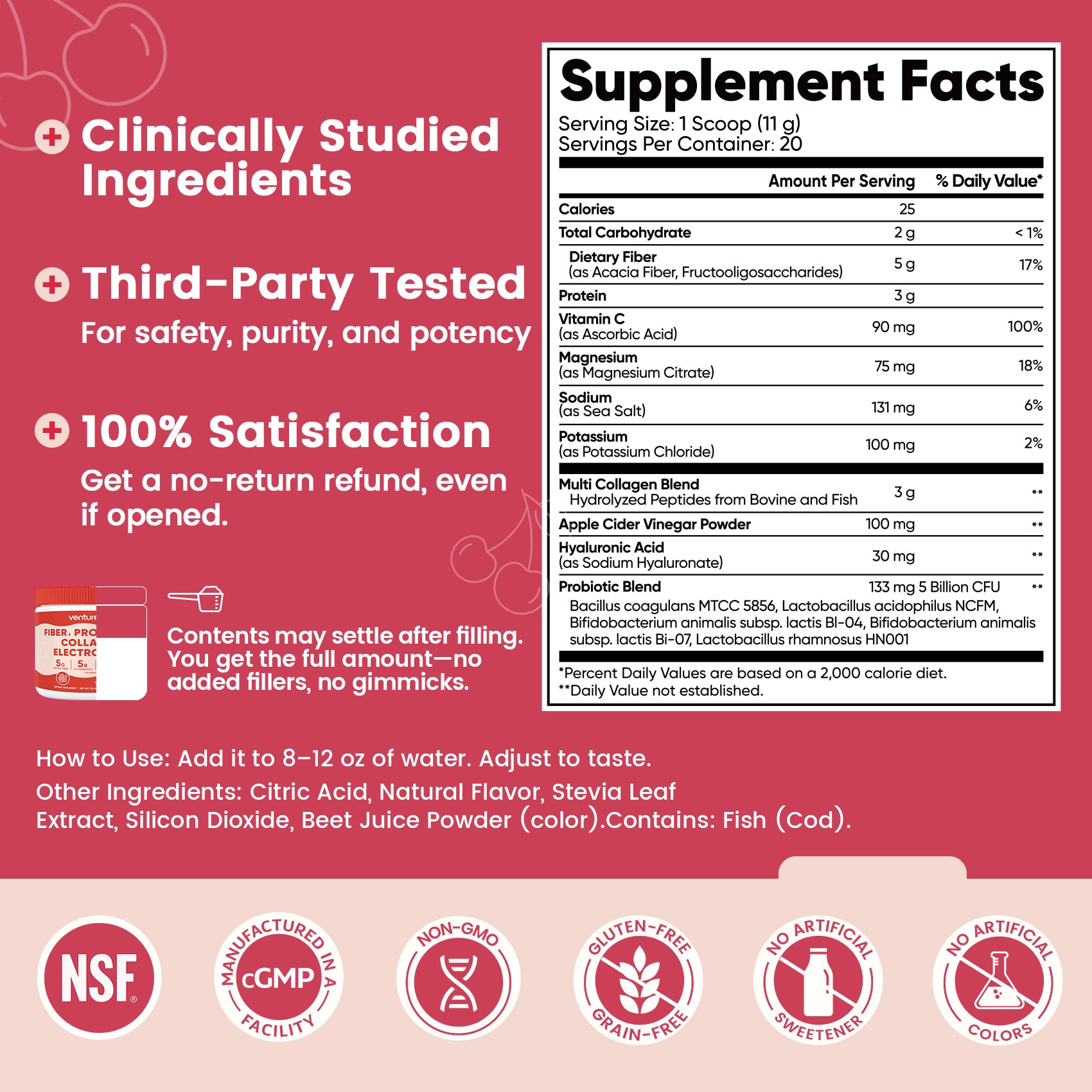 4-in-1 Fiber Supplement - Cherry