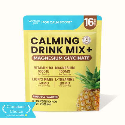 Magnesium Glycinate Powdered Drink Mix - Pineapple- 16 Sticks