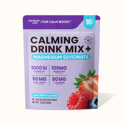 Magnesium Glycinate Powdered Drink Mix - Mixed Berry- 16 Sticks