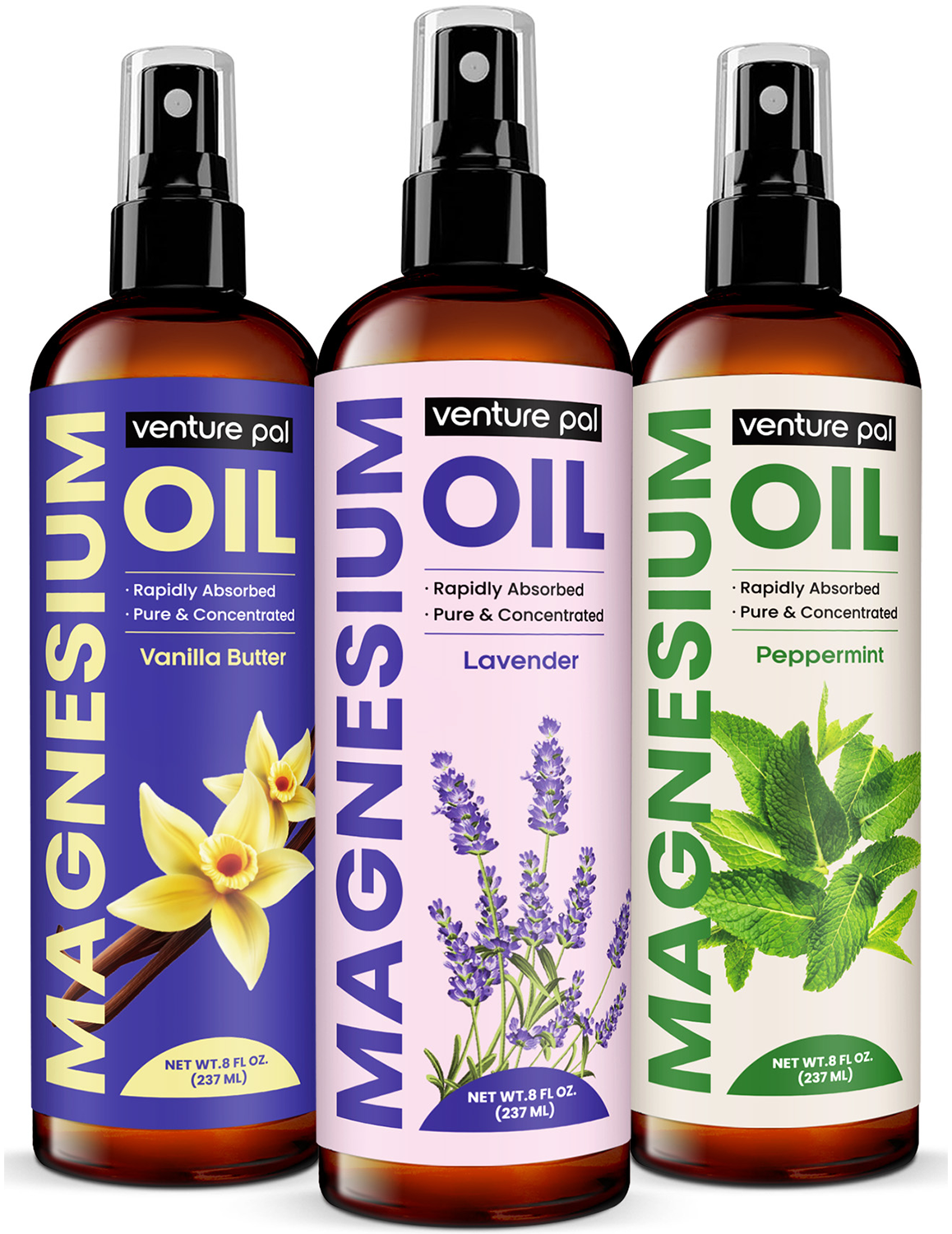 Venture Pal 100% Pure Magnesium Oil Spray - Lavender - Big 8 oz