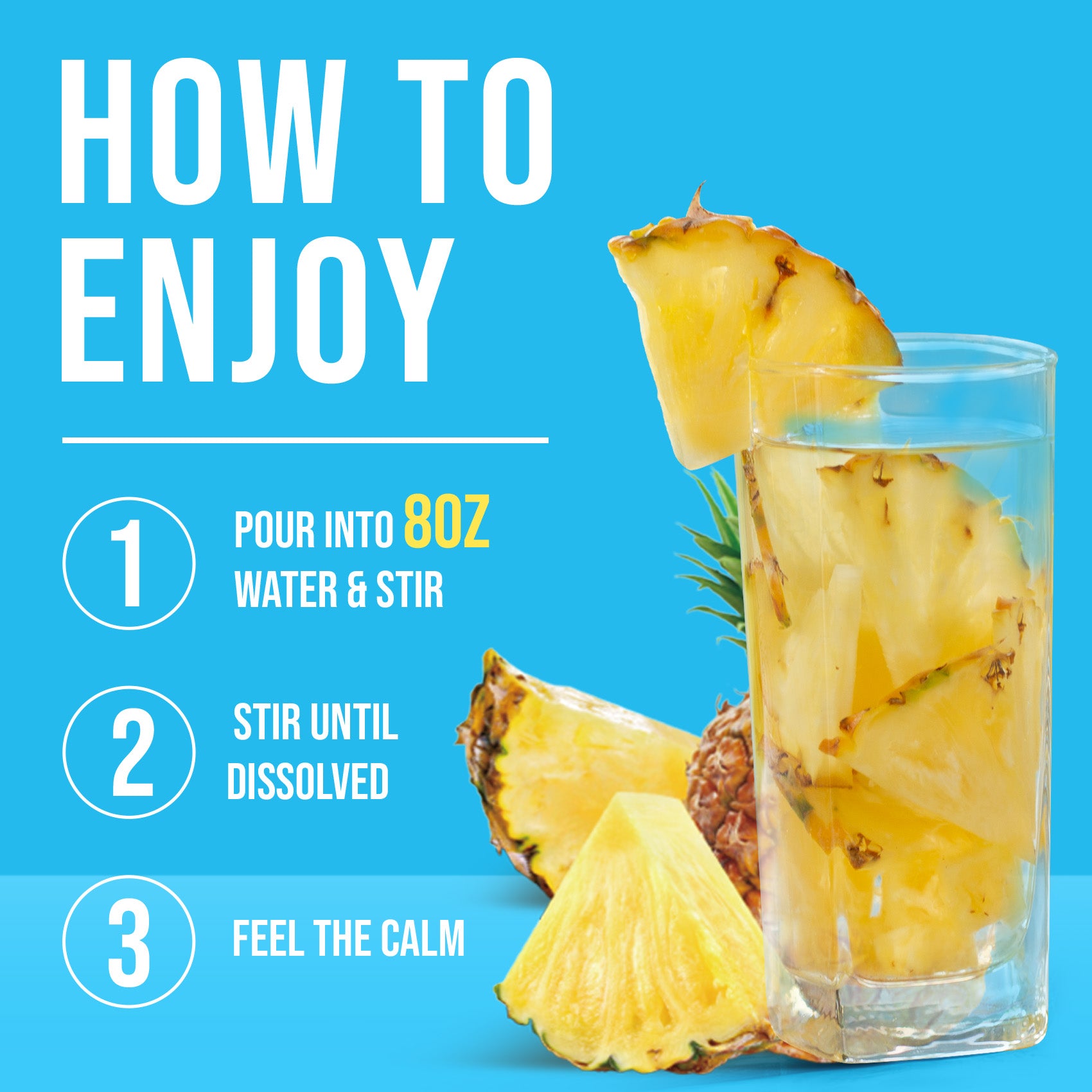 Magnesium Glycinate Powdered Drink Mix - Pineapple- 16 Sticks
